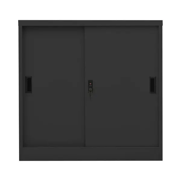 Office Cabinet With Sliding Door Anthracite 90x40x90 Cm Steel Vidaxl thumbnail