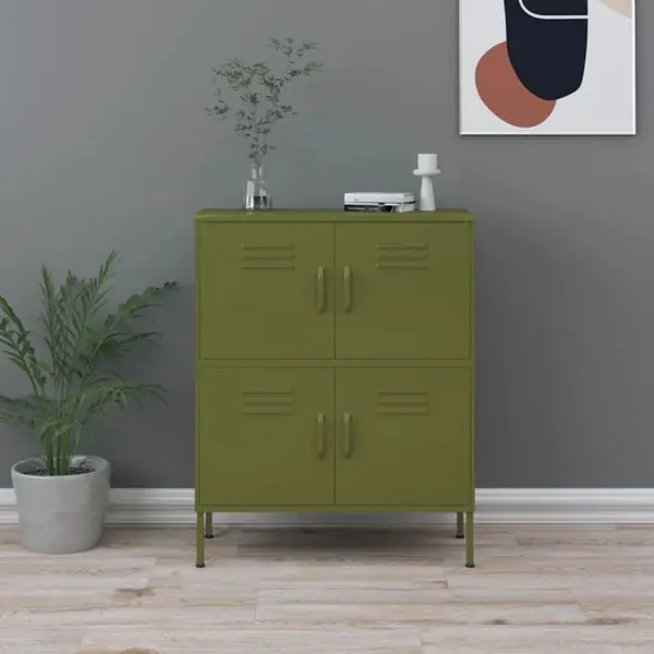 Storage Cabinet Olive Green 80x35x101.5 Cm Steel Vidaxl thumbnail