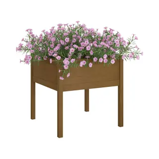 Garden Planter Honey Brown 70x70x70 Cm Solid Pinewood Vidaxl