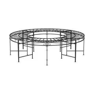 VidaXL Baumbank Rund Ø160 Cm Schwarz Stahl
