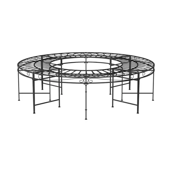 VidaXL Boombank Rond Ø160 Cm Staal Zwart thumbnail