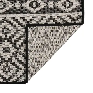 Outdoor Flatweave Rug 160x230 Cm Black Stripes Vidaxl