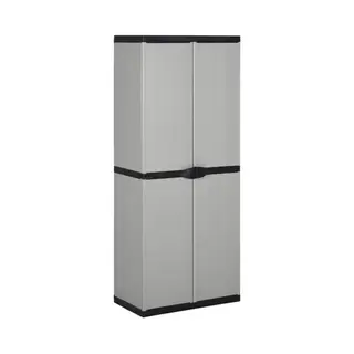 VidaXL Garten-Lagerschrank Mit 3 Böden Grau & Schwarz 68x40x168 Cm
