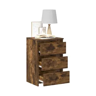 VidaXL Nachtkastjes 2 St 40x35x62, 5 Cm Bewerkt Hout Gerookt Eikenkleur