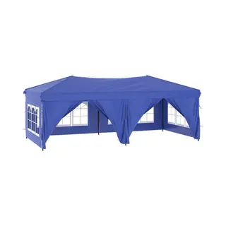 VidaXL Partyzelt Faltbar Mit Seitenwänden Blau 3x6 M