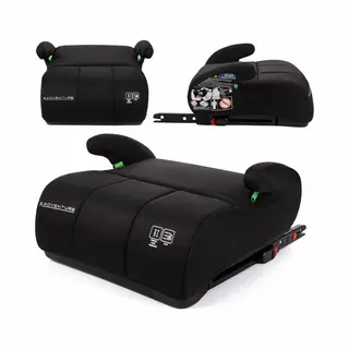 X Adventure X-Adventure Turbo Booster Sitzerhöhung Mit Isofix, I-Size R129, 100-150 Cm, Mit Armlehnen (Schwarz)