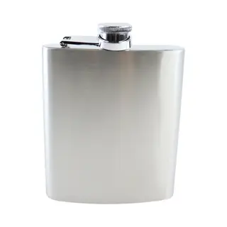 Hixa Heupfles - Zilver - Flacon - Veldfles - Rvs - Drinkfles - Platvink - Kunststof Dop - 200ml - Silvy