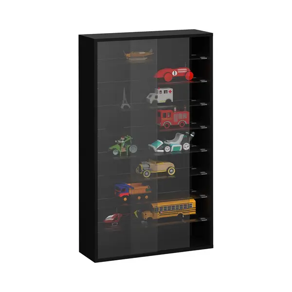 Vdd - Vitrinekast Staand Of Hangend - Wandvitrine - Vitrine - Glazen Kast - Wandvitrine - Verzamelkast - Glazen Kast - Schuifdeuren - 60 X 105 X 20 Cm thumbnail