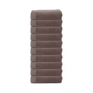 The One Towelling Organische Handdoeken Set - 10 Stuks - 50 X 100 Cm - Hotelkwaliteit - Handdoekenset - Badhanddoek - 550gr/m2 - Katoen - Taupe
