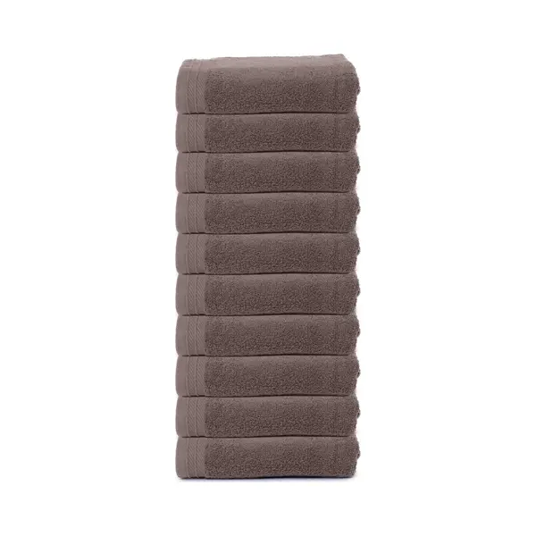 The One Towelling Organische Handdoeken Set - 10 Stuks - 50 X 100 Cm - Hotelkwaliteit - Handdoekenset - Badhanddoek - 550gr/m2 - Katoen - Taupe thumbnail
