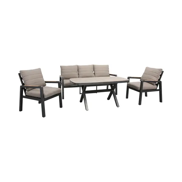 Loungeset Antraciet - Aluminium & Keramiek - 169x80x81, 5 Cm - Loungeset Donna - SenS-Line thumbnail