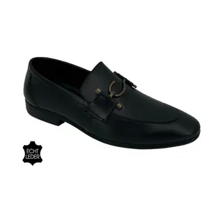 Hitman Schoenen Sagar Shoes® Heren Schoenen - 100% Echt Leer - Loafers Heren - Instappers Heren - Zwart - Maat 41