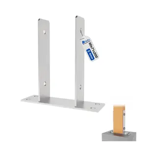 GeZu Impex U Paalhouder Op Plaat 71 X 200 Mm Roestvrijstalen