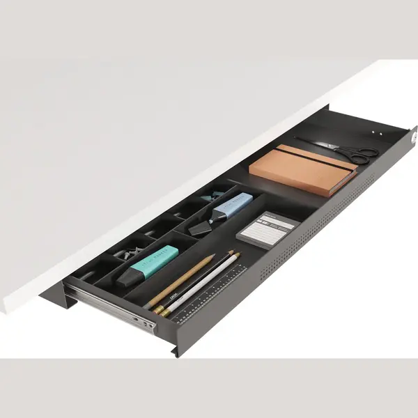 Worktrainer Under Desk Drawer – Schublade Unter Schreibtisch – Abschließbare Schreibtisch-Schublade Aus Metall – Unterbauschublade Mit Schlüssel-Set – thumbnail
