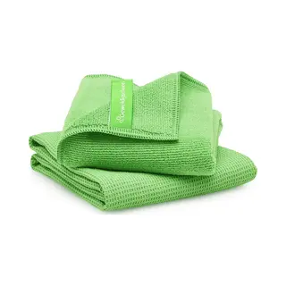 Geweldigschoon Raamdoekenset - Schoonmaakdoek En Droogdoek - Microvezeldoeken - Maat M - Groen