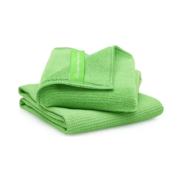 Geweldigschoon Raamdoekenset - Schoonmaakdoek En Droogdoek - Microvezeldoeken - Maat M - Groen thumbnail