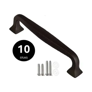 Msqdesign Handgreep Zwart - Handgrepen Zwart 128mm - 10 Stuks - Handgreep Kast - Meubelgrepen - Keukengreep Zwart - Kastgrepen - Handgrepen Keukenkastjes -