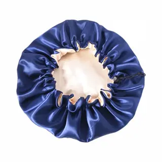 Jumada's - Satijnen Slaapmuts - Slaapmuts - Satijn - Nacht Muts - Bonnet - Slaap Cap - Bonnet - Dames - Volwassenen - Navy Blue
