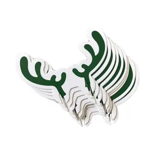 Kerst Decoratie - Glas - Diner - Versiering - Gewei - Groen - Karton - Set 10 Stuks