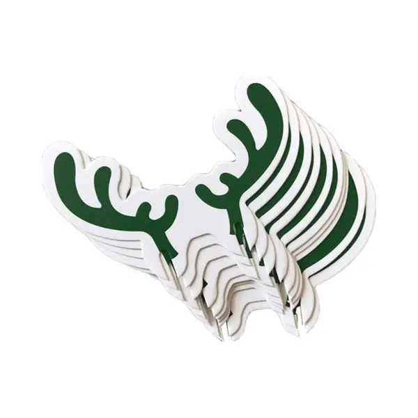 Kerst Decoratie - Glas - Diner - Versiering - Gewei - Groen - Karton - Set 10 Stuks thumbnail