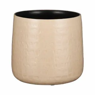 Mica Decorations Plantenpot - Keramiek - Beige - D19/H17 Cm - Bloempot