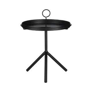 Mica Decorations Aston Bijzettafel Met Afneembaar Dienblad - H40 XØ31 Cm - Metaal - Zwart