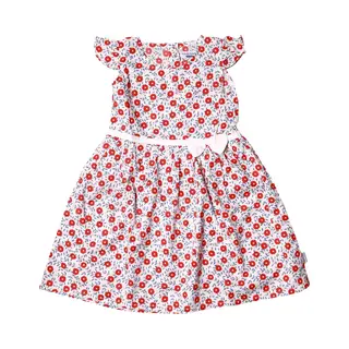 Comfort & Care Apparel | Rood/wit Bloemetjes Jurkje | Maat 116