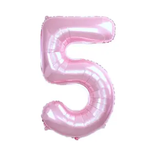 Q2P Ballon Cijfer 5 Jaar Roze Verjaardag Versiering Cijfer Helium Ballonnen Roze Feest Versiering 86 Cm Met Rietje