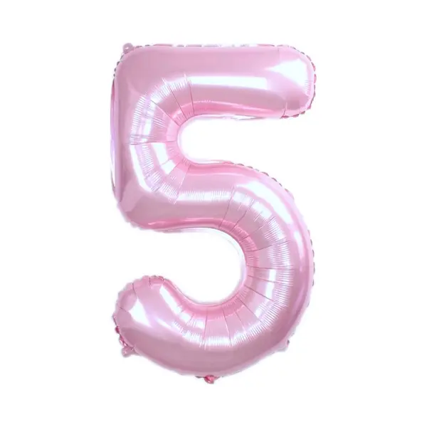 Q2P Ballon Cijfer 5 Jaar Roze Verjaardag Versiering Cijfer Helium Ballonnen Roze Feest Versiering 86 Cm Met Rietje thumbnail