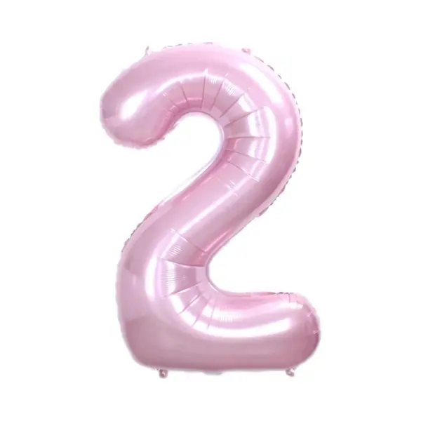 Q2P Ballon Cijfer 2 Jaar Roze Verjaardag Versiering Cijfer Helium Ballonnen Roze Feest Versiering 70 Cm Met Rietje thumbnail