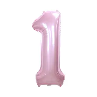 Q2P Ballon Cijfer 1 Jaar Roze Verjaardag Versiering Cijfer Helium Ballonnen Roze Feest Versiering 36 Cm Met Rietje