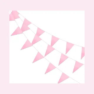 Q2P - Slingers - Verjaardag - Versiering - Vlaggenlijn - Babyshower - Feest - Gender Reveal- Slinger - Licht - Roze