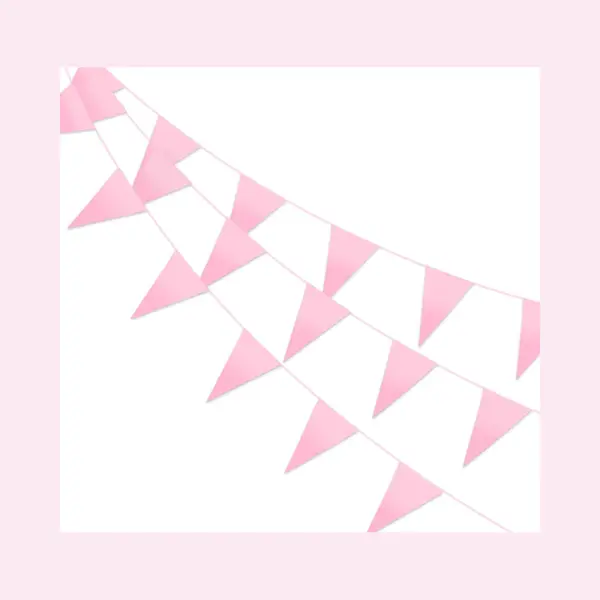 Q2P - Slingers - Verjaardag - Versiering - Vlaggenlijn - Babyshower - Feest - Gender Reveal- Slinger - Licht - Roze thumbnail