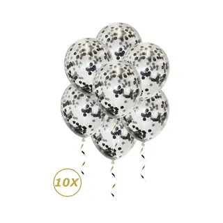 Q2P Zwarte Helium Ballonnen Confetti 2024 Oud En Nieuw Versiering Feest Versiering Ballon Zwart Papier - 10 Stuks