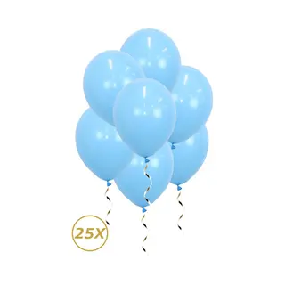 Q2P Blauwe Helium Ballonnen Gender Reveal Versiering Feest Versiering Ballon Geboorte Licht Blauw Decoratie - 25 Stuks