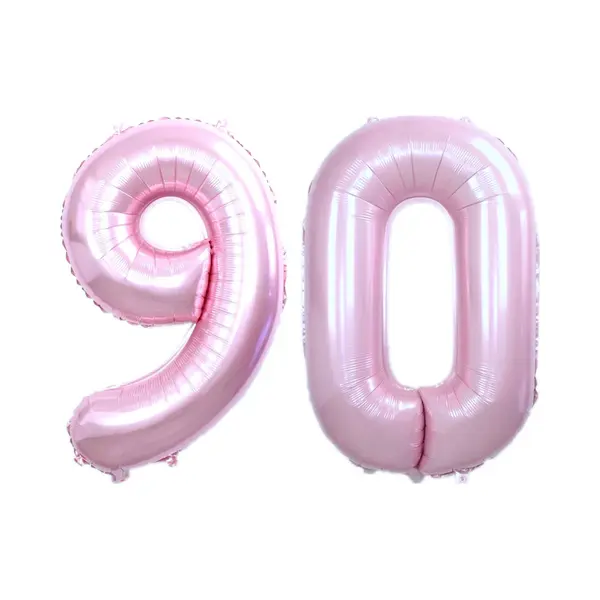 Q2P Ballon Cijfer 90 Jaar Roze Helium Ballonnen Verjaardag Versiering Cijfer Ballon Feest Versiering Met Rietje - 86Cm thumbnail