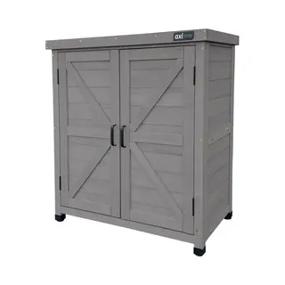 Axi Felix Houten Opbergkast – Tuinkast Van Fsc Hout - Magnetisch Sluitsysteem - Verstelbare Poten - 80x45x93cm - Warm Grijs