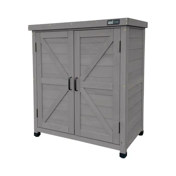 Axi Felix Houten Opbergkast – Tuinkast Van Fsc Hout - Magnetisch Sluitsysteem - Verstelbare Poten - 80x45x93cm - Warm Grijs thumbnail
