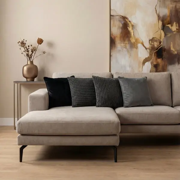 Dutch Decor - Kussenset - 4-delig Mixed Textures - 45x45 Cm - Inclusief Binnenkussens - Zwart, Antraciet - Met Ritssluiting – Decoratie Kussens - thumbnail