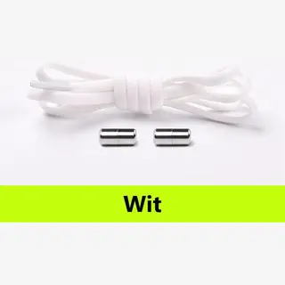 Veters Elastisch - Wit - Veters Rond 0.5 Cm - Veters - Elastische Veters - Sneakers - Schoenen - Sportschoenen - Accessoires - 100 Cm - Veterschoenen