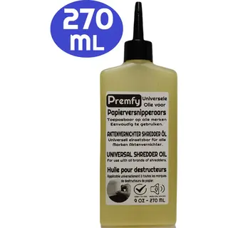 Premfy Olie Voor Papierversnipperaar 270ml - Papierversnipperaar Olie - Papiervernietiger Olie - Shredder Olie - Olie Voor Papiervernietiger -