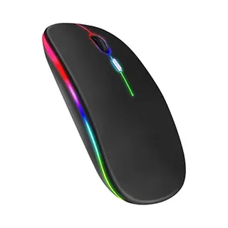 Nuvance Draadloze Muis Led - Bluetooth - Stil - Laptop & Gaming - Draadloos - Computermuis - Links & Rechtshandig - Zwart