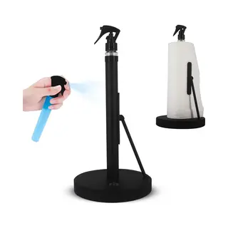 Matti® - Keukenrolhouder - Keukenrolhouders - Staande Keukenrolhouder Zwart - Incl. Sprayflesje