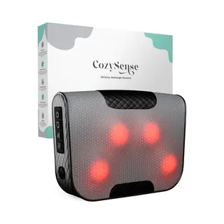 CozySense® Shiatsu-Massagekissen - Elektrisches & Drahtloses Massagegerät Für Nacken Und Rücken - Wärmefunktion - Wiederaufladbar - Ergonomisch -