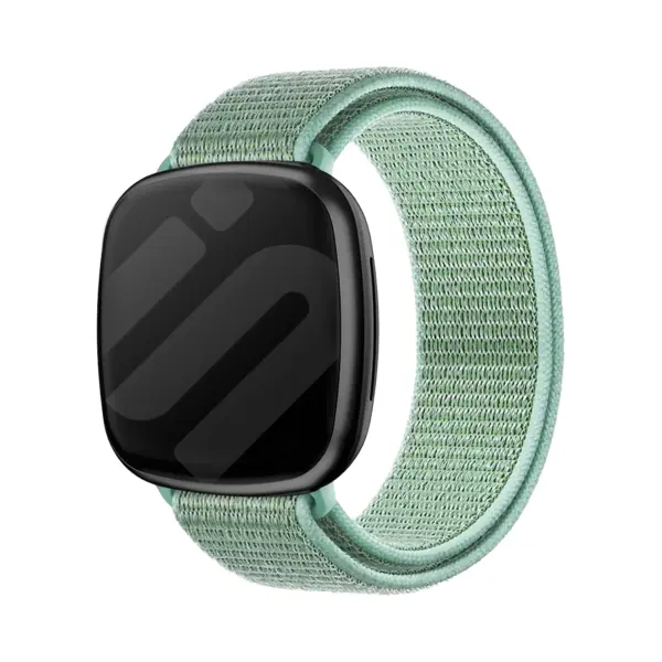 Strap-it Nylon Smartwatch Bandje Geschikt Voor Fitbit Sense / Versa 3 (mint Groen) – Ademend, Lichtgewicht En Verstelbaar – Vervangende Polsband thumbnail