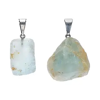 Phoenix Import Mani Bhadra Blauwe Topaas Ruw Edelsteenhanger