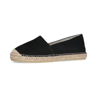 Manfield Zwarte Suède Espadrilles - Maat 41