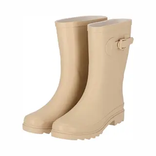 Xq Ladies Rubber Rain Boots + Belt Beige 42