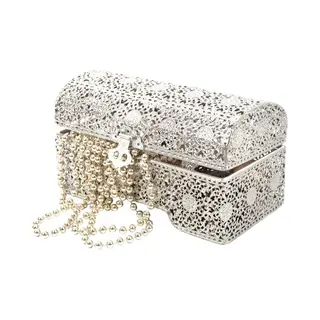 discountershop Prachtig Oosterse Stijl |Juwelendoosje | Bewaarblik | Juwelenkistje | Sieradenkistje | Kaarsenhouder | Sieradendoos Metaal -20x10x11