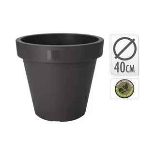 Pro Garden Grote Bloempot Ø40 Cm – Ronde Kunststof Plantenpot Voor Binnen & Buiten – Weerbestendig & Lichtgewicht – Antraciet